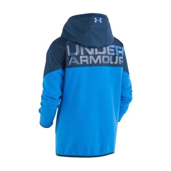 Under Armour North Rim Microfleece Jacket Blue Windbreaker Fleece Youth Size L - Picture 3 of 10